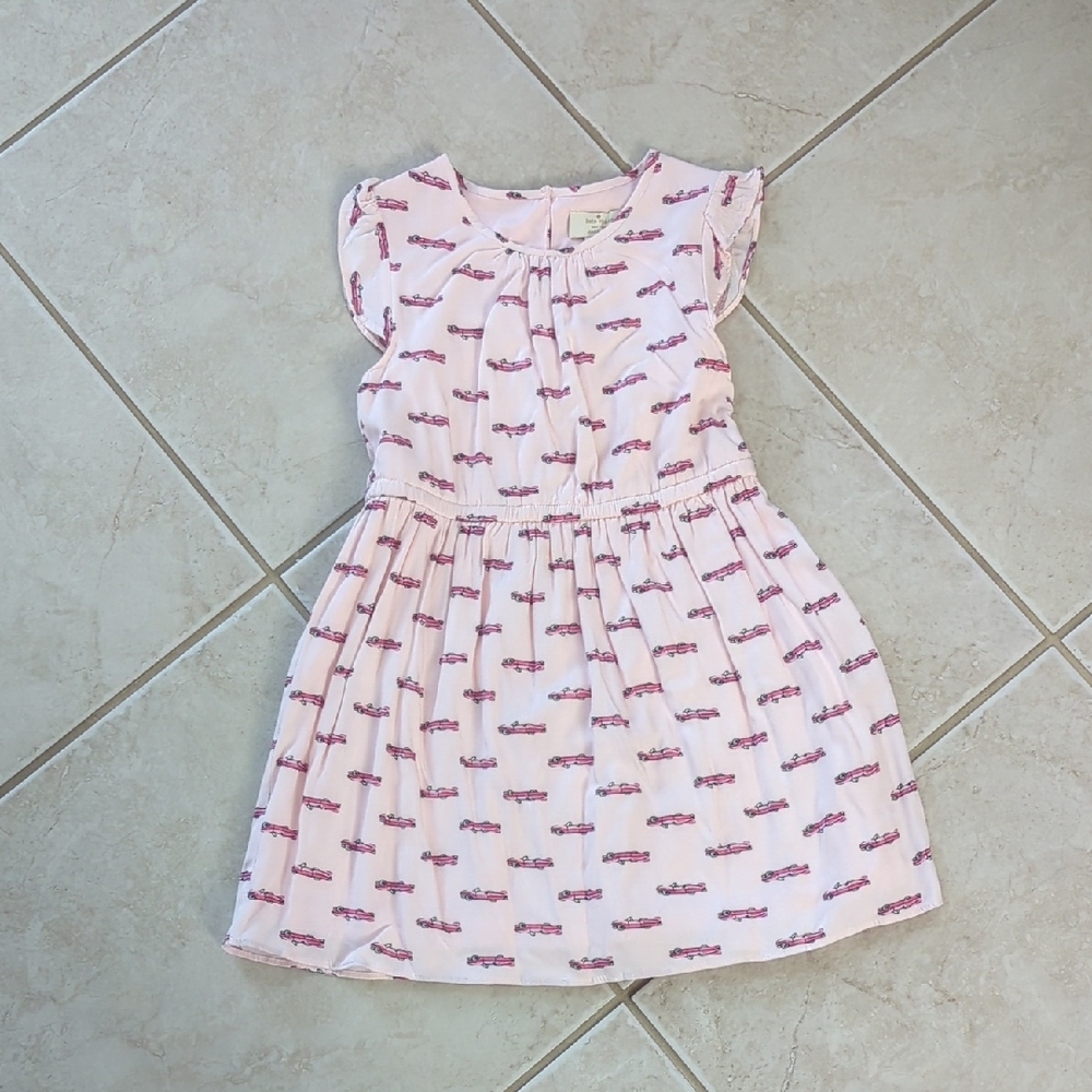 Kate Spade Pink Kids Hot Rod Convertible Dress with Car Print